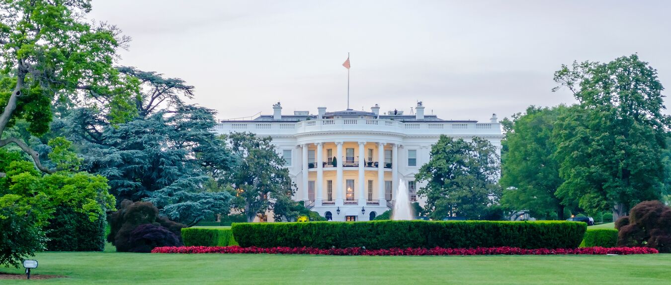 The White House in Washington DC, executive office of the President of the United States